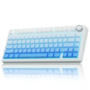 AULA F75 Pro Wireless Mechanical Keyboard 75% Hot Swappable RGB Linear White